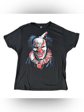 Celebrate Halloween Graphic Scary Clown Face T-Shirt. Size XL